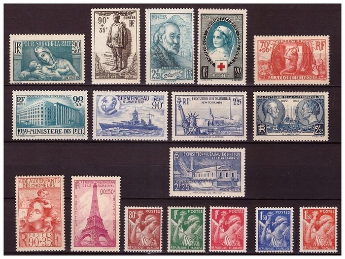 Frankrig 1939 - Helår i ny uden hængsler TTB - Yvert N°419 au N°450 MNH**