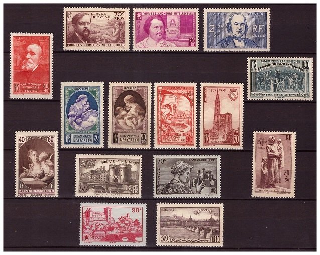 Frankrig 1939 - Helår i ny uden hængsler TTB - Yvert N°419 au N°450 MNH**