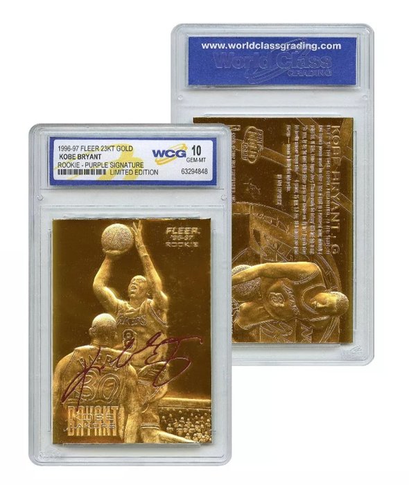 1996/97 Fleer 23KT Gold Kobe Bryant Michael Jordan WCG 10 - 2 Graded card