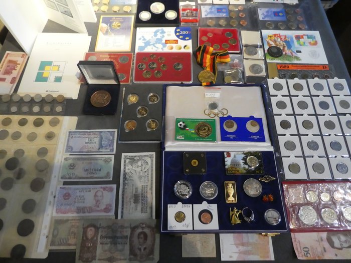 Verden. Collection of coins/banknote/medals/euro inkl. pp from old to modern (600 pieces)  (Ingen mindstepris)