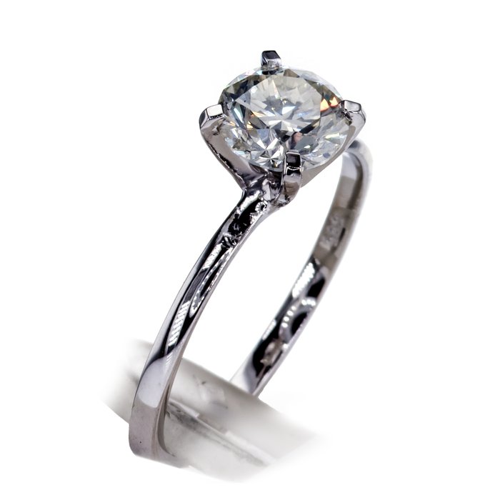 Ingen mindstepris - Forlovelsesring - 14 karat Hvidguld -  1.01ct. tw. Diamant (Natur)