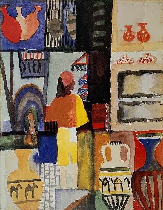 August Macke - Vendor with Jugs, 1914  - Artprint - 50 x 40 cm