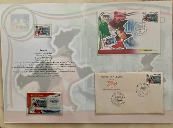 Den Italienske Republik 2004/2008 - Folder Poste Italiane Philately Series Italien og dets regioner