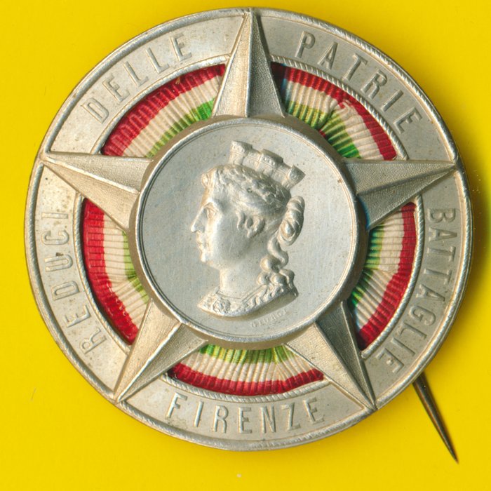 Italien - Medalje - Risorgimento 1848/70 coccarda distintivo Patrie battaglie