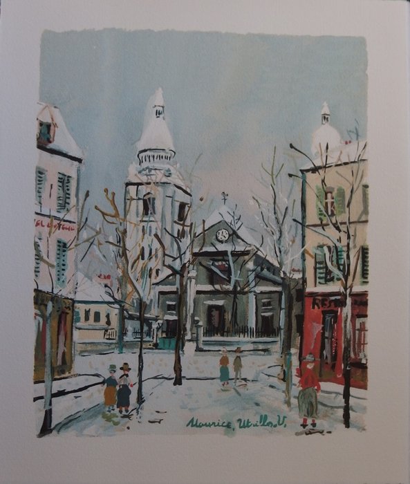 Maurice Utrillo (1883-1955) - L'Eglise Saint Pierre de Montmartre en hiver