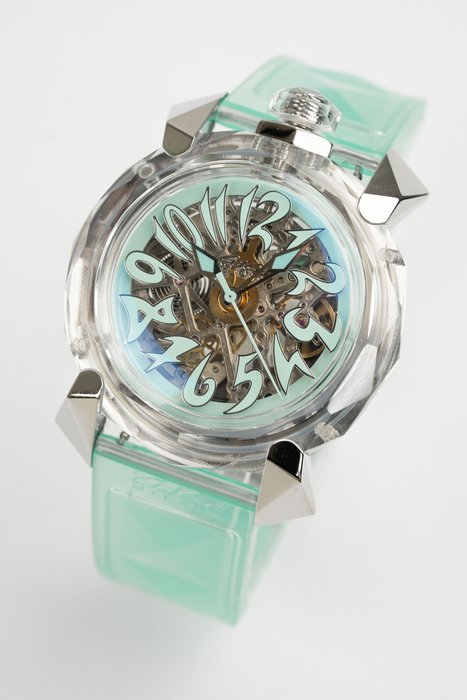 GaGà Milano - Crystal Skeleton Collection - Aquamarine - Brand New - 8060CY02SGSRTF0 - Unisex - 2011-nu