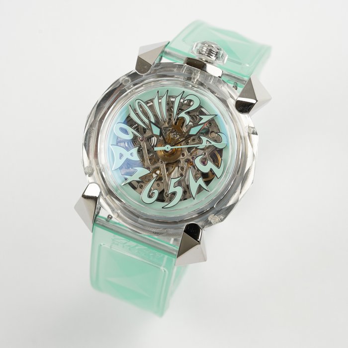 GaGà Milano - Crystal Skeleton Collection - Aquamarine - Brand New - 8060CY02SGSRTF0 - Unisex - 2011-nu