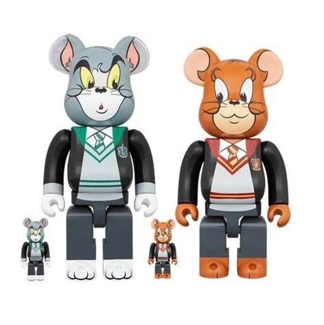 Medicom Toy Be@rbrick - 400%  100% Bearbrick set - Tom  Jerry Set (Hogwarts House Robes)