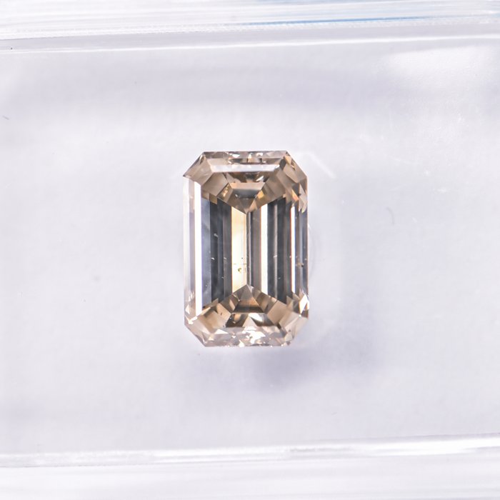 Ingen mindstepris - 1 pcs Diamant  (Naturfarvet)  - 1.11 ct - Smaragd - Fancy Grå, Grønlig Gul - SI2 - International Gemological Institute (IGI)