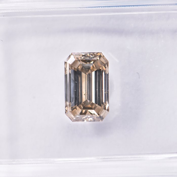 Ingen mindstepris - 1 pcs Diamant  (Naturfarvet)  - 1.11 ct - Smaragd - Fancy Grå, Grønlig Gul - SI2 - International Gemological Institute (IGI)