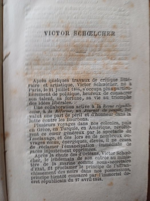 Victor Schoelcher - Le Deux Décembre, Les Massacres dans Paris - 1874