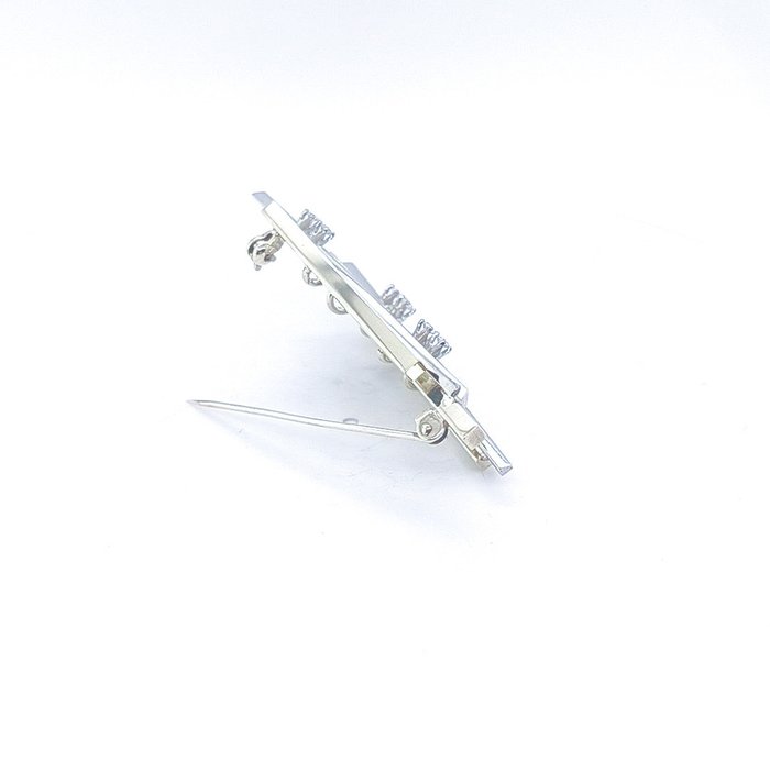 Broche - 14 karat Gulguld, Hvidguld -  0.21ct. tw. Diamant (Natur)  - Diamant - Broche Moderne Tidløs