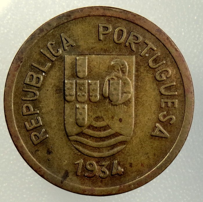 Portugisisk Indien Republic 1 Tanga 1934 "ESCASSA" Norp  (Ingen mindstepris)