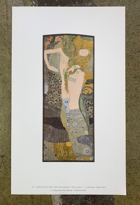 Gustav Klimt (1862-1918) - Watersnakes I 1904 - Vintage Artprint - 41 x 25 cm