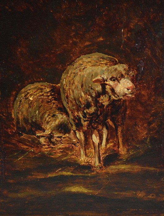 Juliette Bonheur (1830-1891) attribué à - Étude de moutons