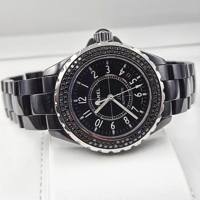 Chanel - J12 Automatic Black Diamonds - H0942 - Unisex - 2011-nu