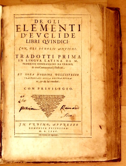 Euclides - De gli elementi d’Euclide libri quinidici - 1575