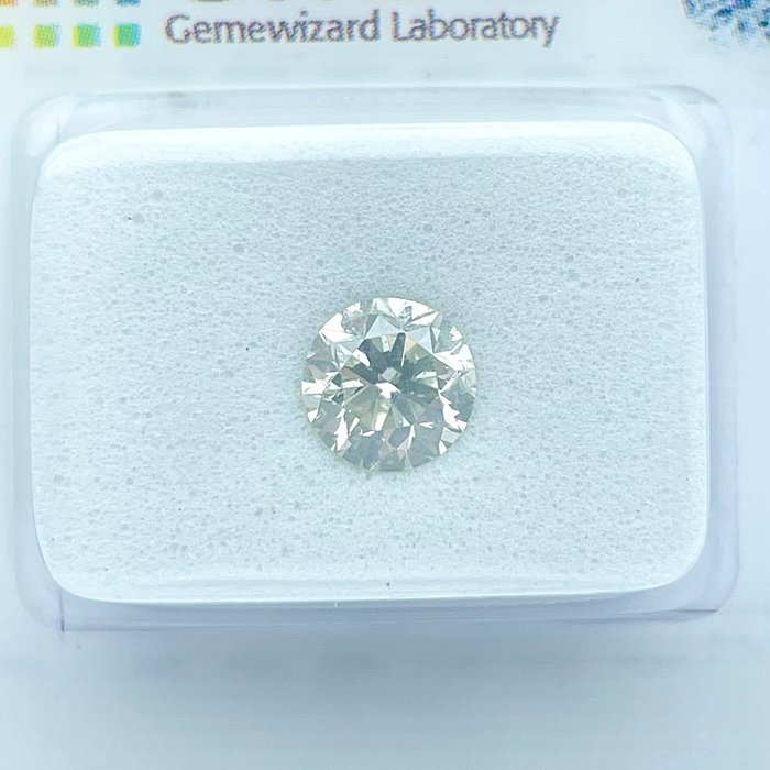 Ingen mindstepris - 1 pcs Diamant  (Natur)  - 097 ct - Rund - I - SI1 - Gemewizard Gemological Laboratory (GWLab)