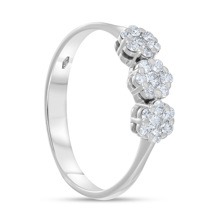 Ring - 18 kraat Hvidguld -  0.24ct. tw. Diamant (Natur)