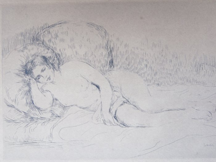 Auguste Renoir (1841-1919) - Femme nue couchée tournée à gauche