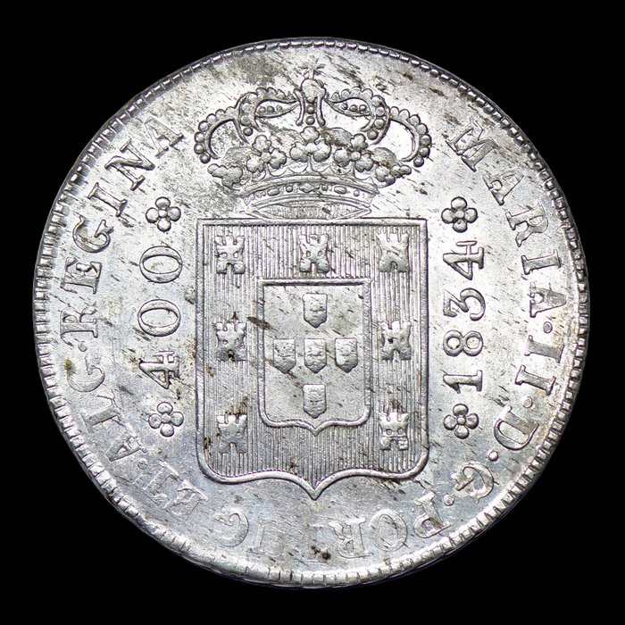 Portugal. Maria II. Cruzado Novo (480 Reis) 1834  (Ingen mindstepris)