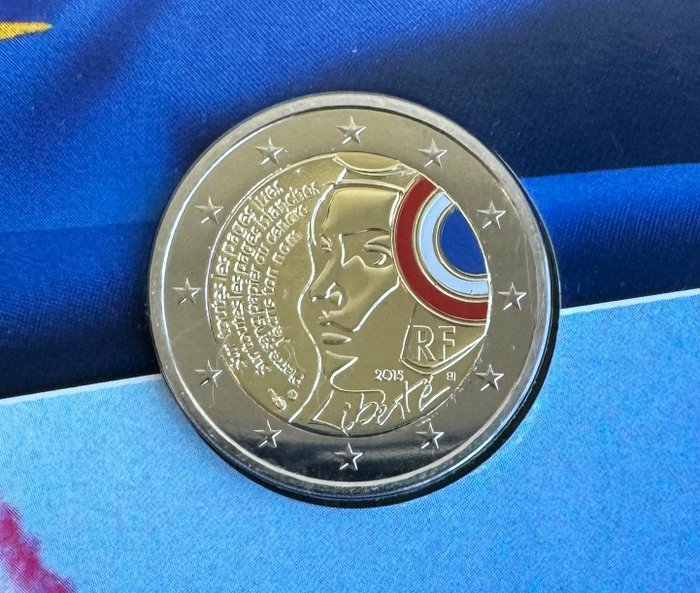 Frankrig 2 Euro 2015 "225 ans Fête de la Fédération" in unofficial coincard  (Ingen mindstepris)