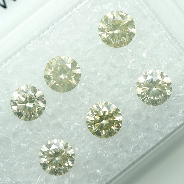 6 pcs Diamant  (Natur)  - 1.12 ct - I1, SI1 - Gem Report Antwerp (GRA)