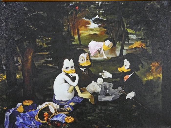 Ommo Wille - 1 Giclée - Donald Duck - Das Frühstück im Grünen - 2023