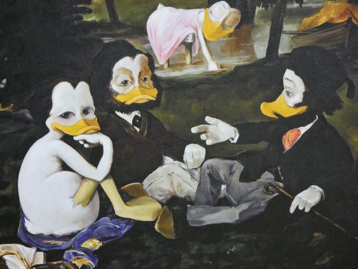 Ommo Wille - 1 Giclée - Donald Duck - Das Frühstück im Grünen - 2023