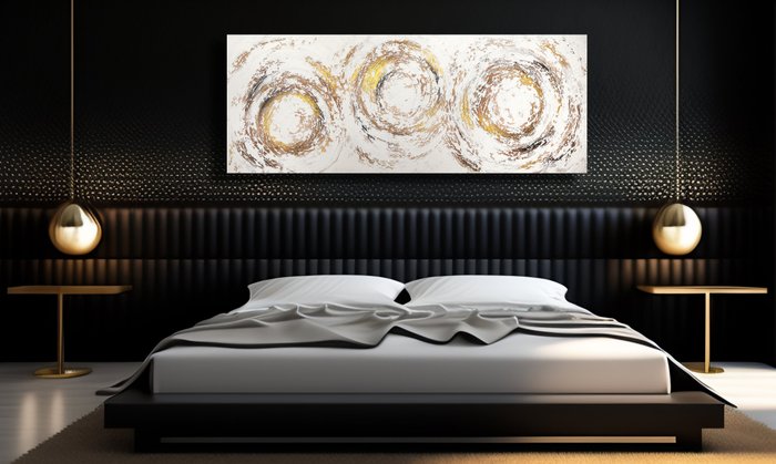 Monika Spiewak - Golden Circles - XXL -  on Frame - Ready to Hang