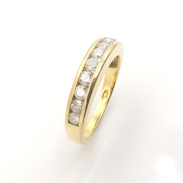 Ring - 18 kraat Gulguld -  0.99ct. tw. Diamant (Natur)