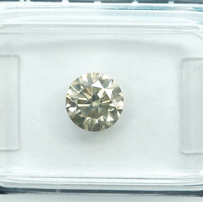 1 pcs Diamant  (Naturfarvet)  - 1.03 ct - Fancy light Grålig Gul - SI2 - International Gemological Institute (IGI)