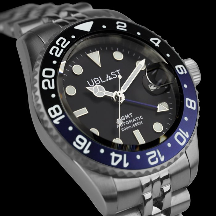 Ublast - Automatic Diver GMT - UBDGMJ40BBU - Jubilee Strap - Mænd - Ny