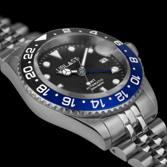 Ublast - Automatic Diver GMT - UBDGMJ40BBU - Jubilee Strap - Mænd - Ny