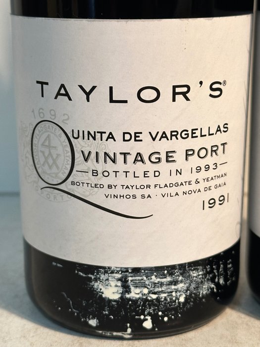 1991 Taylor's Quinta de Vargellas - Vintage Port -  Porto  - 2 Flasker (0,75 L)