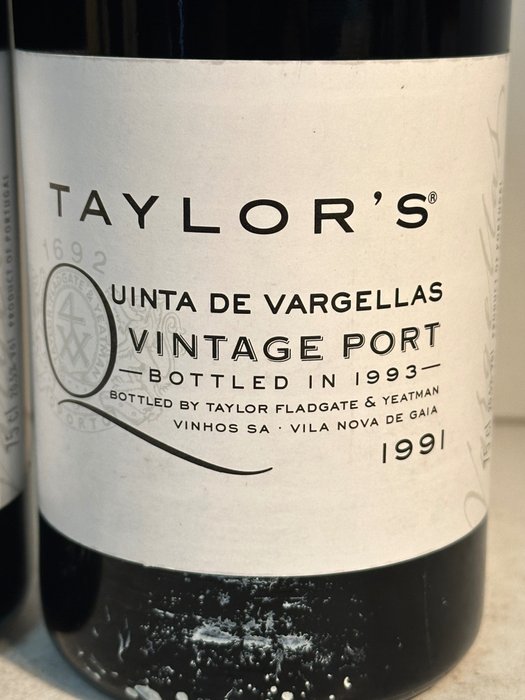 1991 Taylor's Quinta de Vargellas - Vintage Port -  Porto  - 2 Flasker (0,75 L)