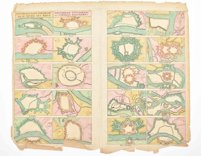 Holland - Rheinland; Cornelis Danckerts - D'Voornaamste Fortresse aen de rivier den Rhyn - 1661-1680