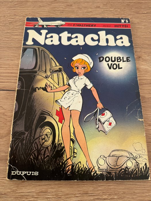 Natacha T5 - Double vol + dédicace - B - 1 Album - Første udgave - 1976