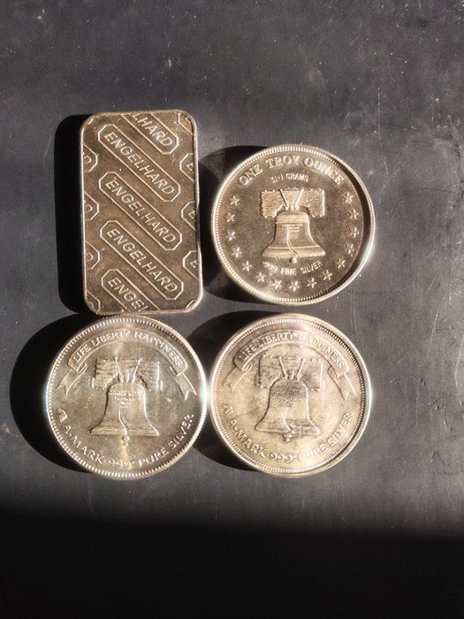 4 Troy Ounce - Sølv 999 - various refineries  (Ingen mindstepris)