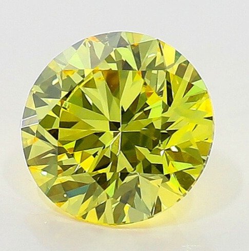 1 pcs Diamant  (Naturfarvet)  - 0.70 ct - Rund - Fancy intense Gul - VVS2 - Gemological Institute of America (GIA)