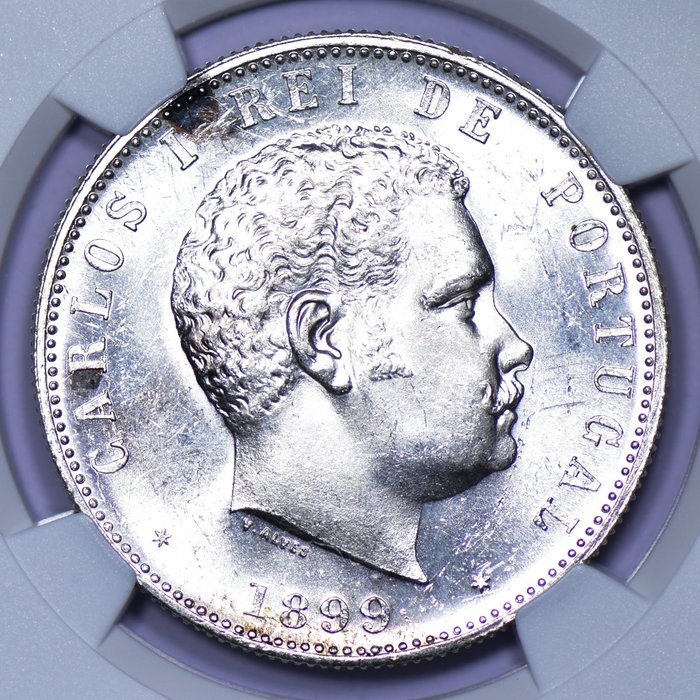 Portugal. D. Carlos I (1889-1908). 1000 Reis 1899 - NGC - MS 62