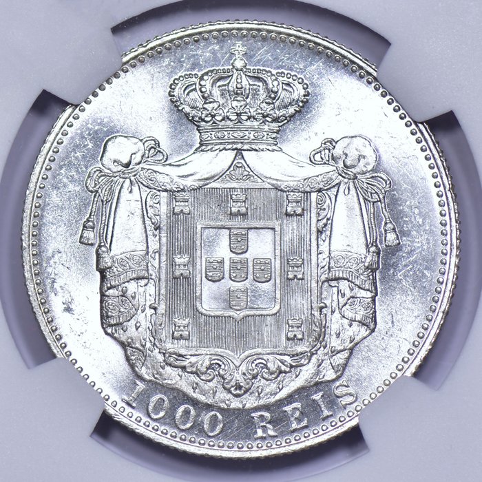 Portugal. D. Carlos I (1889-1908). 1000 Reis 1899 - NGC - MS 62