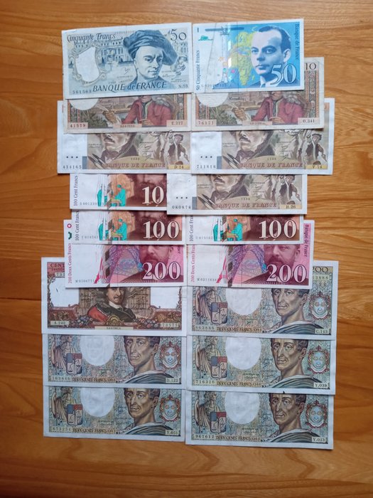 Frankrig - 18 billets Francs  (Ingen mindstepris)