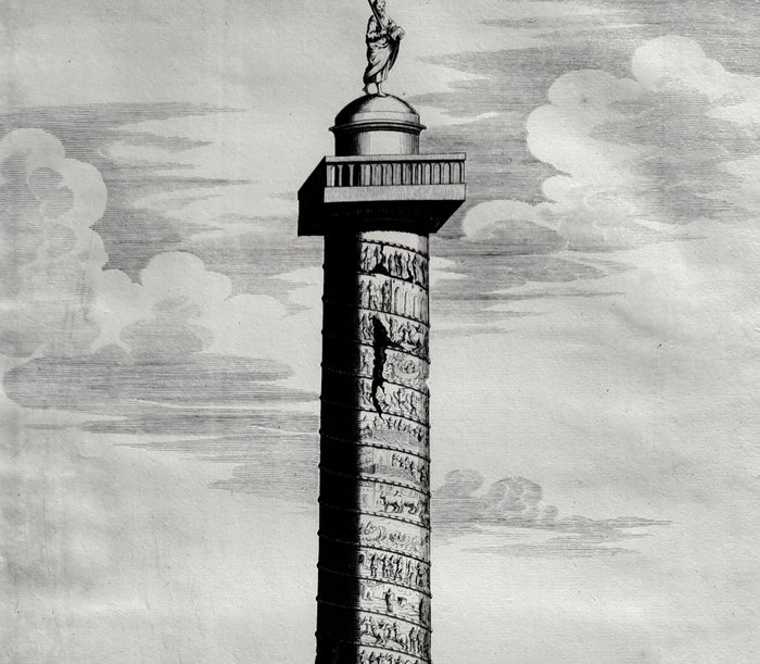 Joan Blaeu / Pieter Mortier - The Column of Marcus Aurelius in Rome from Nouveau Théâtre d'Italie - 1660-1704