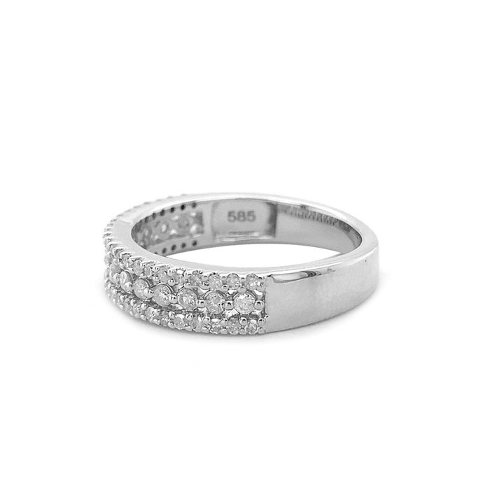 Ring - 14 karat Hvidguld -  0.55ct. tw. Diamant (Natur)