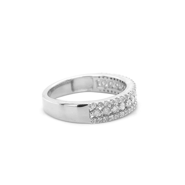 Ring - 14 karat Hvidguld -  0.55ct. tw. Diamant (Natur)