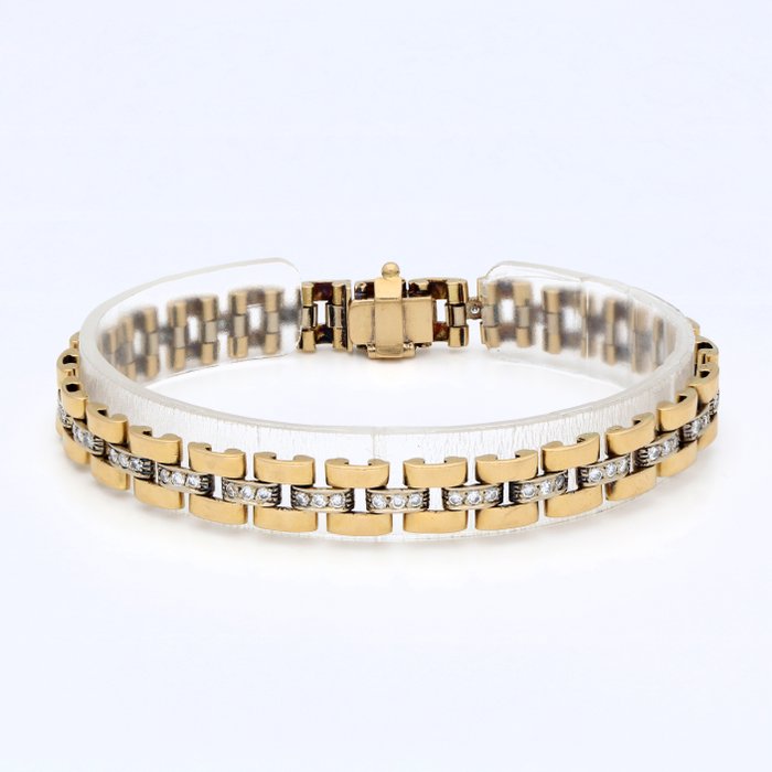 Armbånd - 18 kraat Gulguld, Hvidguld Diamant (Natur)