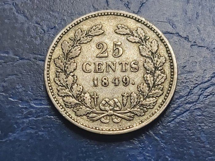 Holland. 25 Cents 1849  (Ingen mindstepris)