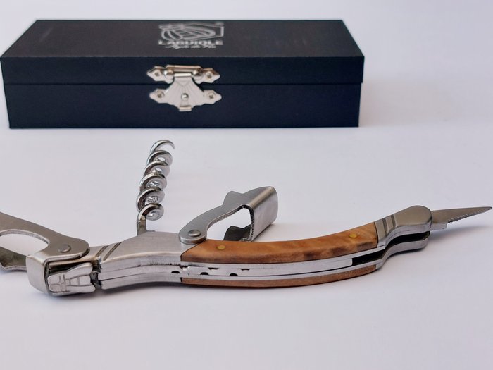 Laguiole - Corkscrew - Olive Wood - style de - Proptrækker - Rustfrit stål