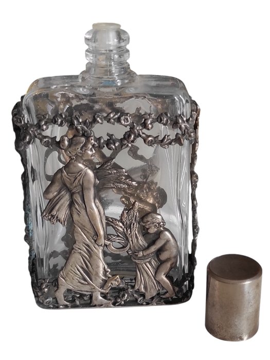 Porta profumo whisky tabacco - Flaske - Sølv Art nouveau